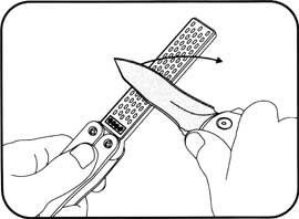 Sposób ostrzenia noża ostrzałką diamentową TAIDEA