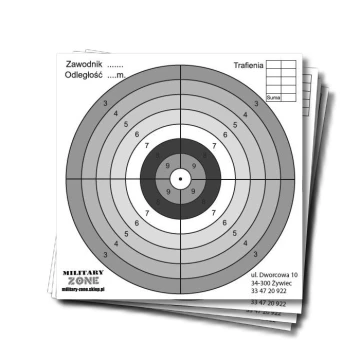 Tarcze strzeleckie do wiatrówki 14x14cm, kartonowe, 20 szt