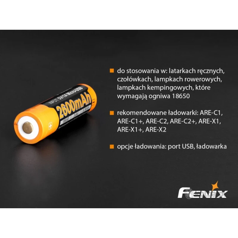 Akumulator Fenix USB ARB-L18U 18650, 2600 mAh 3,6V