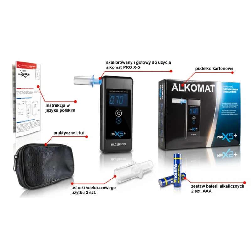 Alkomat Alco-Find PRO X-5+ (rok kalibracji gratis)