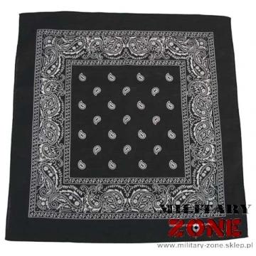 Bandana 55x55cm, czarna ze wzorem