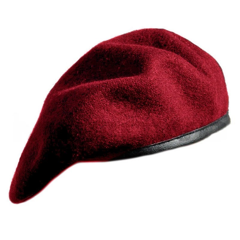 Beret tłoczony wojskowy bordowy