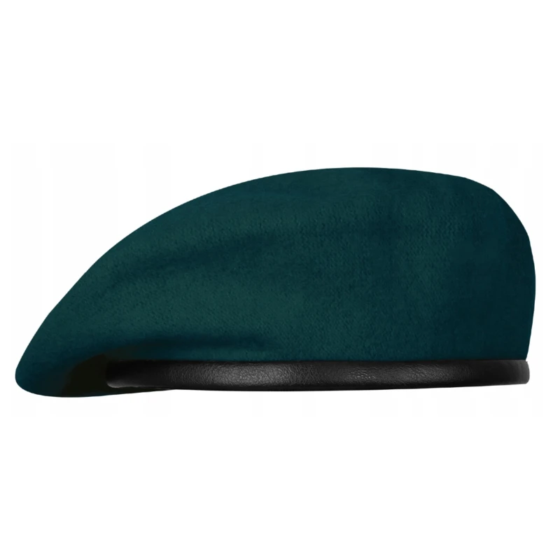 Beret tłoczony wojskowy WP zielony bez orzełka - naszywek, wełniany BB-TEX