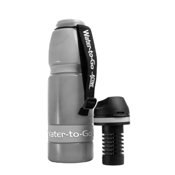 Bidon z filtrem do wody, butelka fitrująca Water-to-Go Active 1L Cloud, srebrna