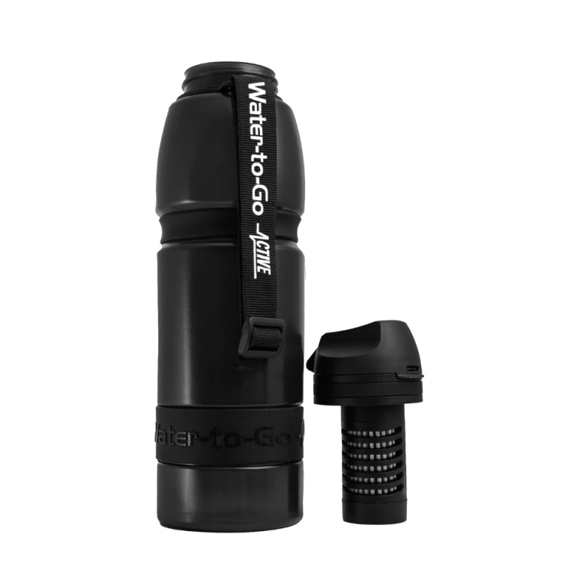 Bidon z filtrem do wody, butelka fitrująca Water-to-Go Active 1L Cloud, czarna