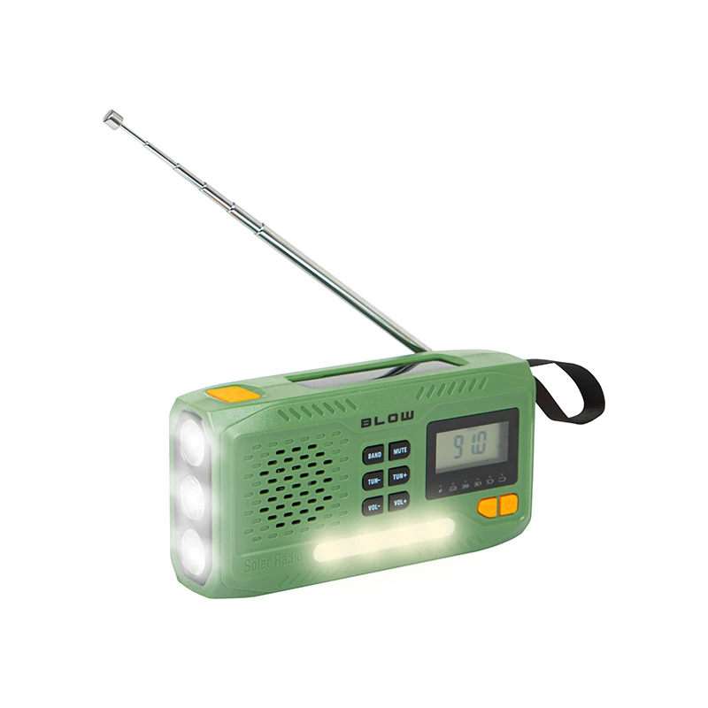Radio survivalowe na korbkę, solarne, BLOW LCD Powerbank 4500 mAh FM/AM SOS