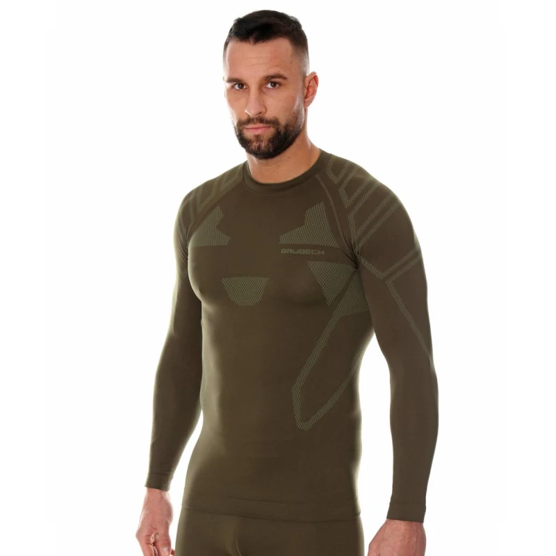 Bluza termiczna Brubeck RANGER PROTECT khaki LS14210, wyprzedaż