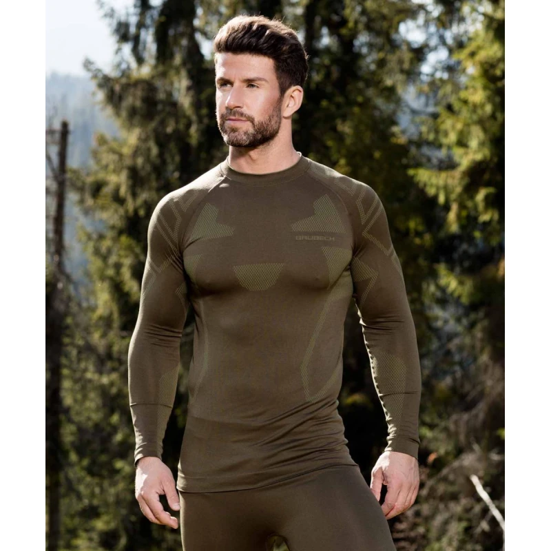 Bluza termiczna Brubeck RANGER PROTECT khaki LS14210, wyprzedaż