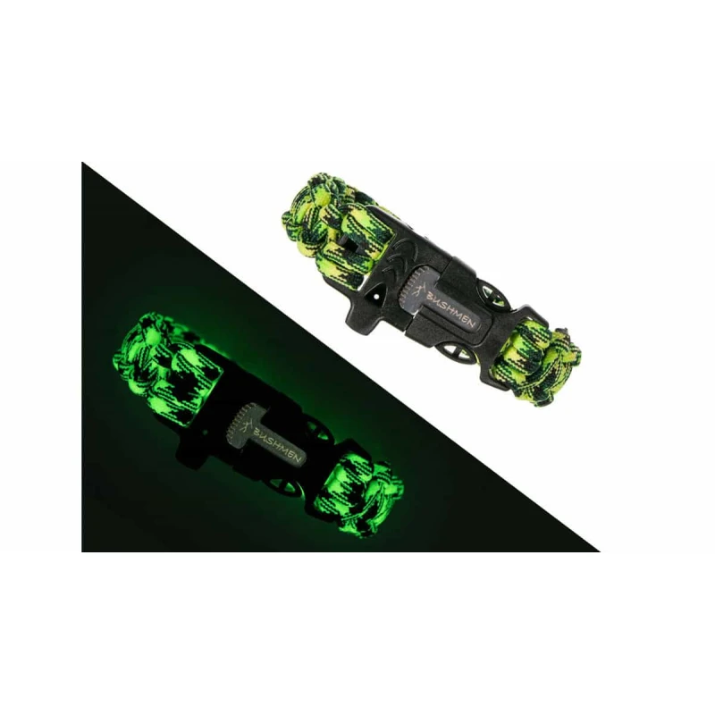 Bransoletka geckon bushmen luminescencyjna paracord 3m krzesiwo, gwizdek