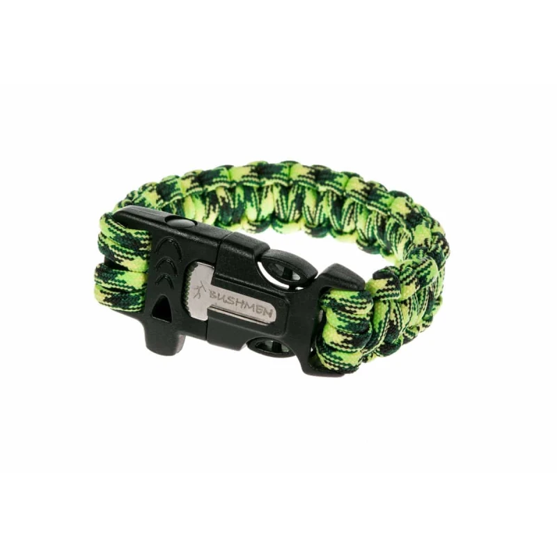Bransoletka geckon bushmen luminescencyjna paracord 3m krzesiwo, gwizdek