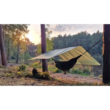 Bushmen EASY Tarp 3x3m green do lasu płachta biwakowa zadaszenie do lasu