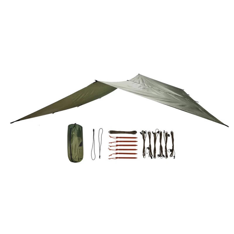 Bushmen EASY Tarp 3x3m green do lasu płachta biwakowa zadaszenie do lasu
