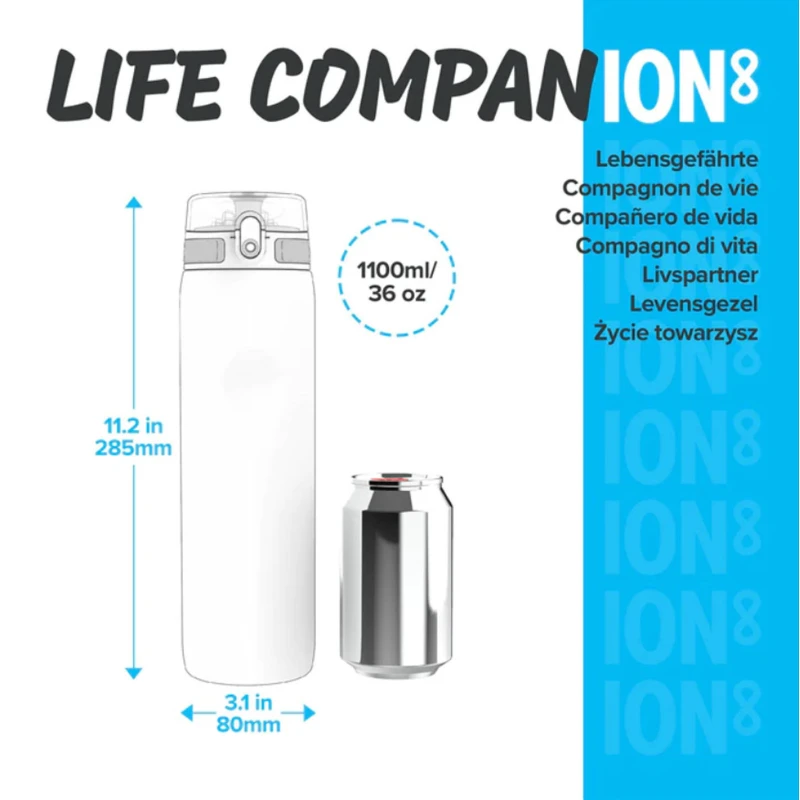 Butelka ION8 Ice Motivator 1,1 Litr Bidon BPA Free Sonic Blue