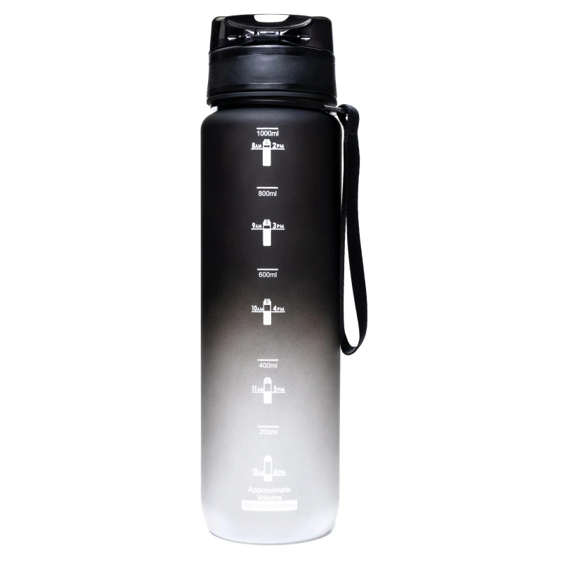 Butelka na wodę Tritan BPA Free 1000 ml (1L) Peterson Black-White