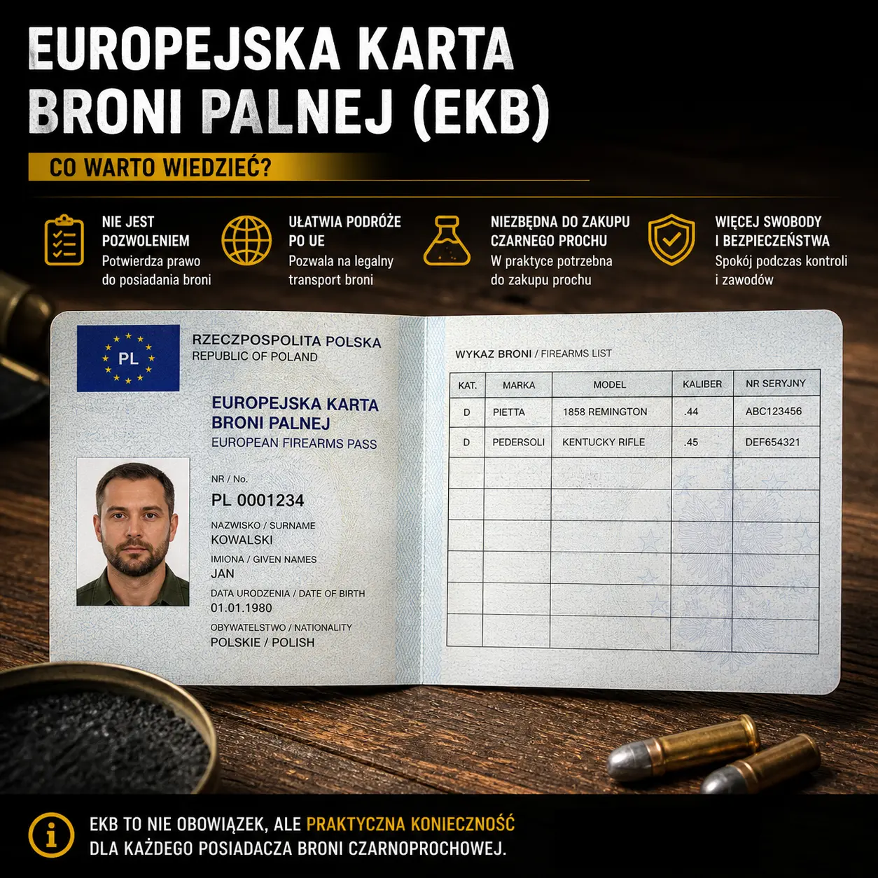 Europejska Karta Broni Palnej (EKB) a broń czarnoprochowa – czy jest potrzebna, co daje i jak ją wyrobić