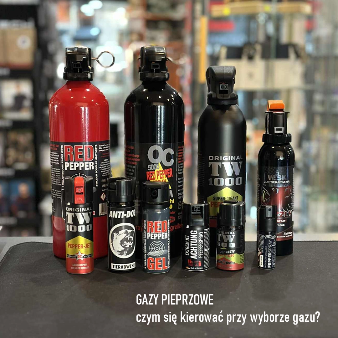 Gazy pieprzowe - porównanie rodzajów gazów - wady i zalety różnych dysz wylotowych, składu, typu wg rozproszenia środka drażniącego