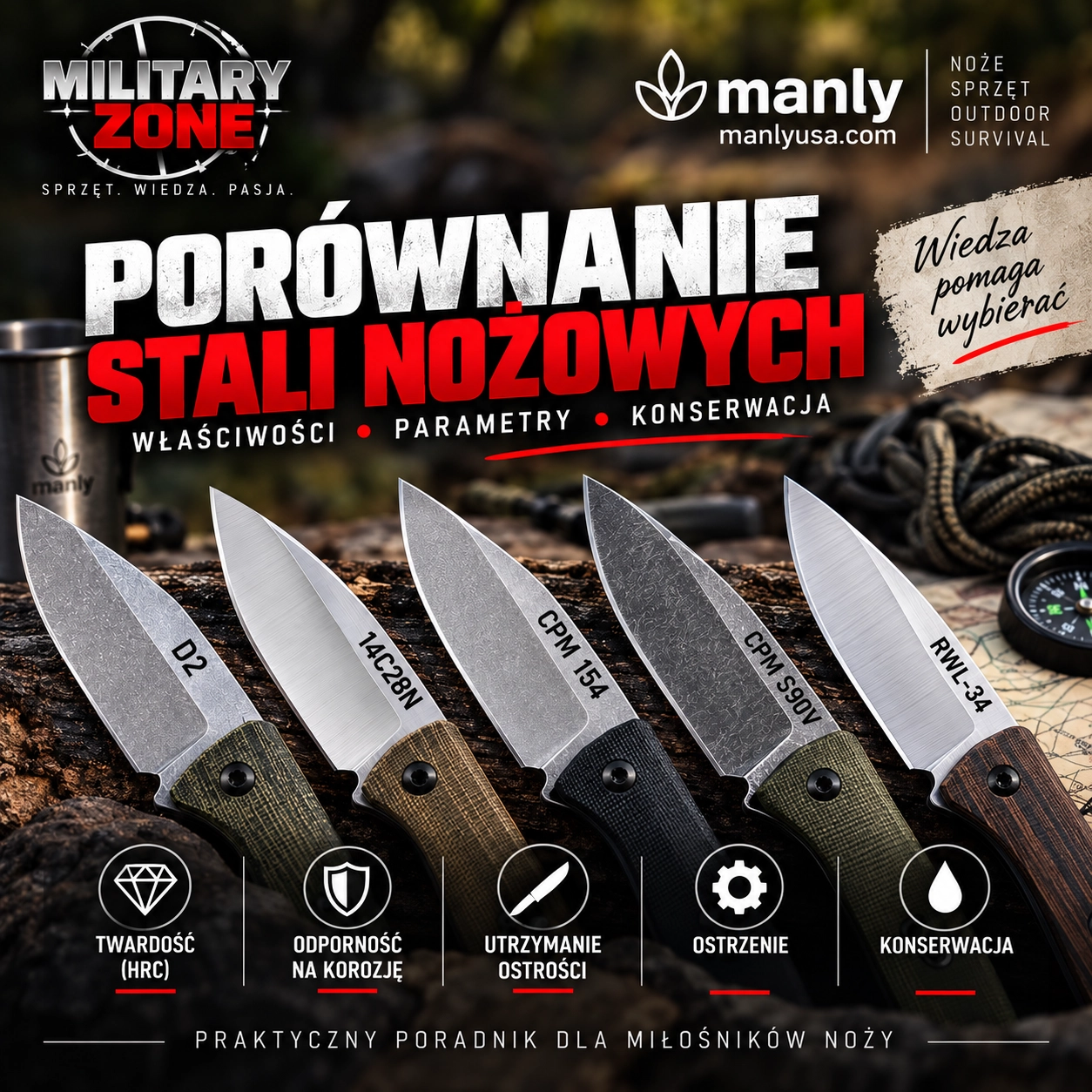 Różne rodzaje stali do noży - zobacz jak je konserwwać