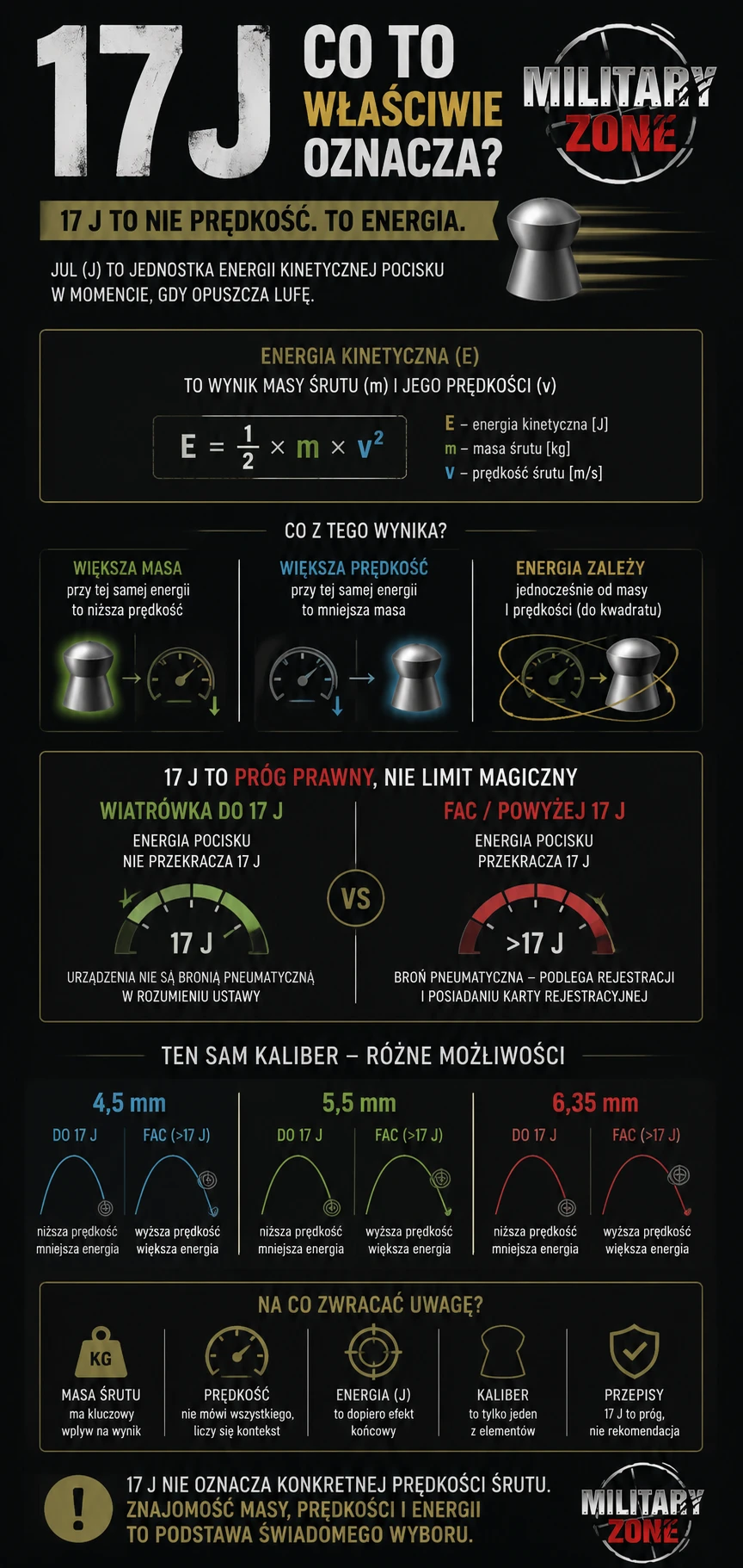 infografika dotyczy masy śrutów i ich zachowania przy strzelaniu z wiatrówki - artykuł ekspecki