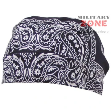 Chusta na głowę - Headwrap, kolor Navy Blue - granatowy z nadrukiem