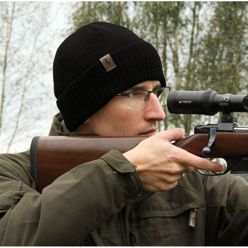 Czapka myśliwska Agbo Hogan wełna Merino - czarna