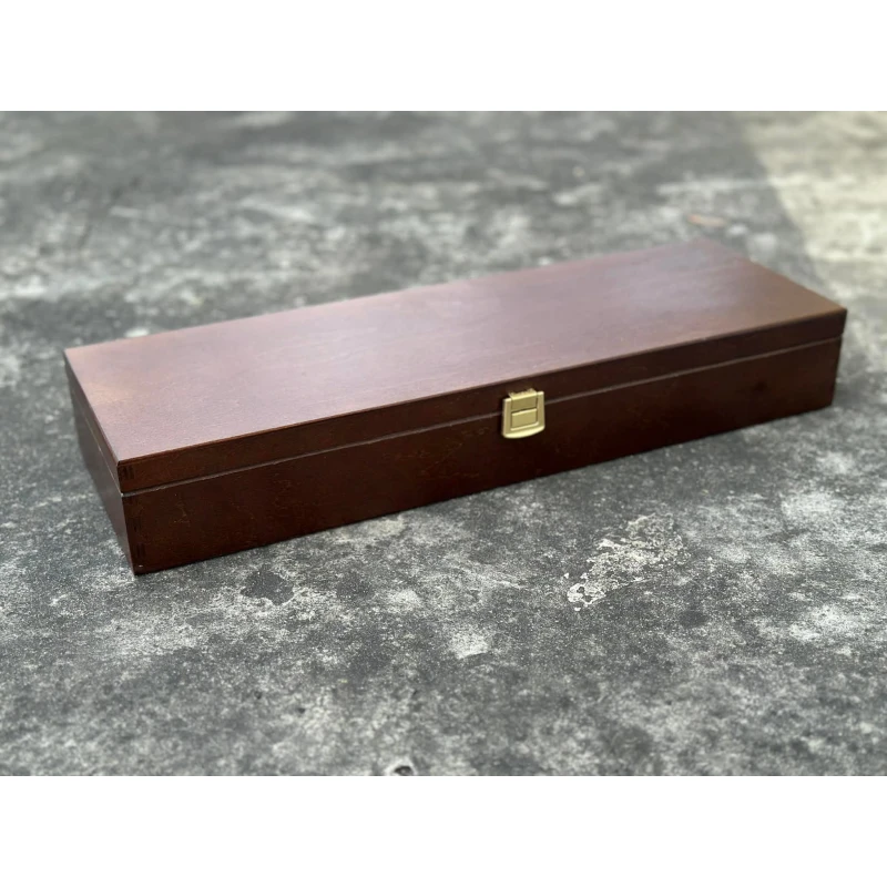 Drewniane pudełko na rewolwer czarnoprochowy, broń itp. 43x13x6 cm