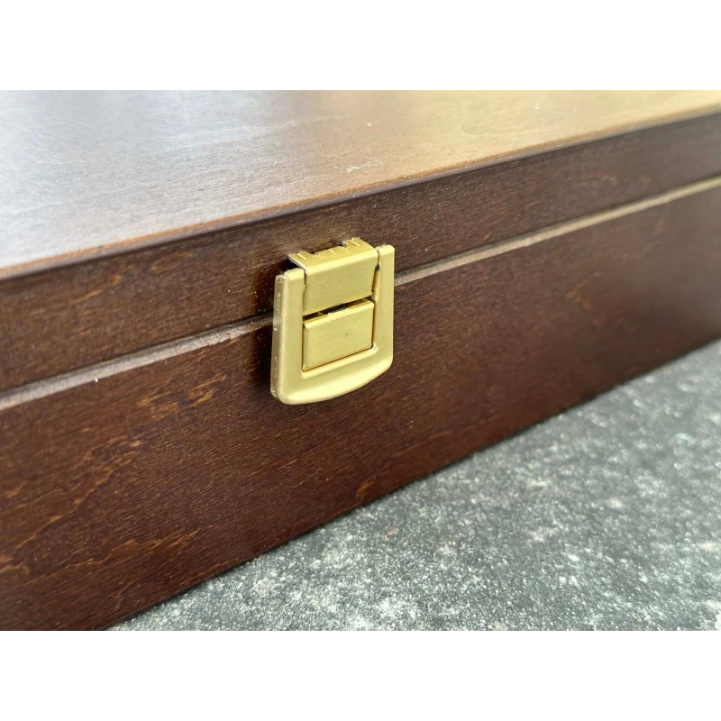 Drewniane pudełko na rewolwer czarnoprochowy, broń itp. 43x13x6 cm