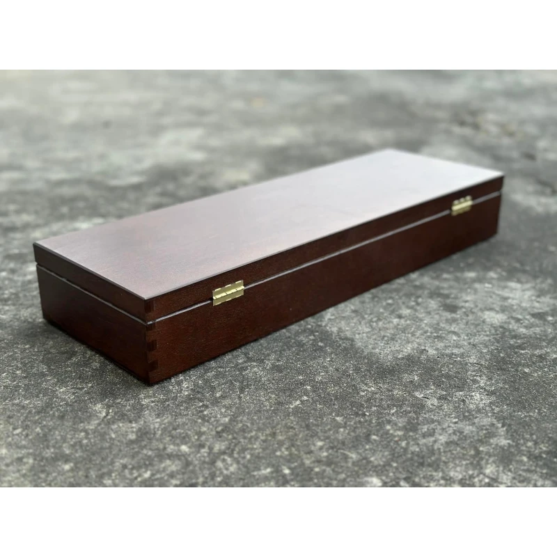 Drewniane pudełko na rewolwer czarnoprochowy, broń itp. 43x13x6 cm