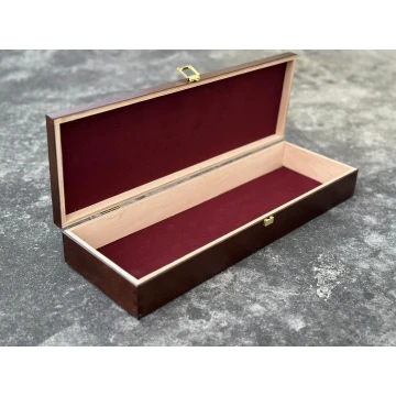 Drewniane pudełko na rewolwer czarnoprochowy, broń itp. 43x13x6 cm