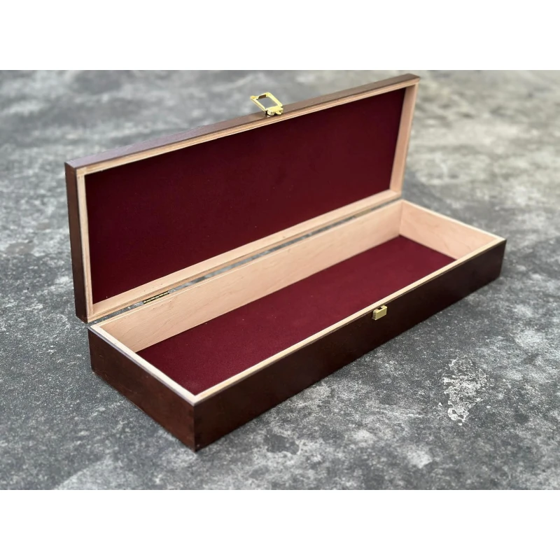 Drewniane pudełko na rewolwer czarnoprochowy, broń itp. 43x13x6 cm