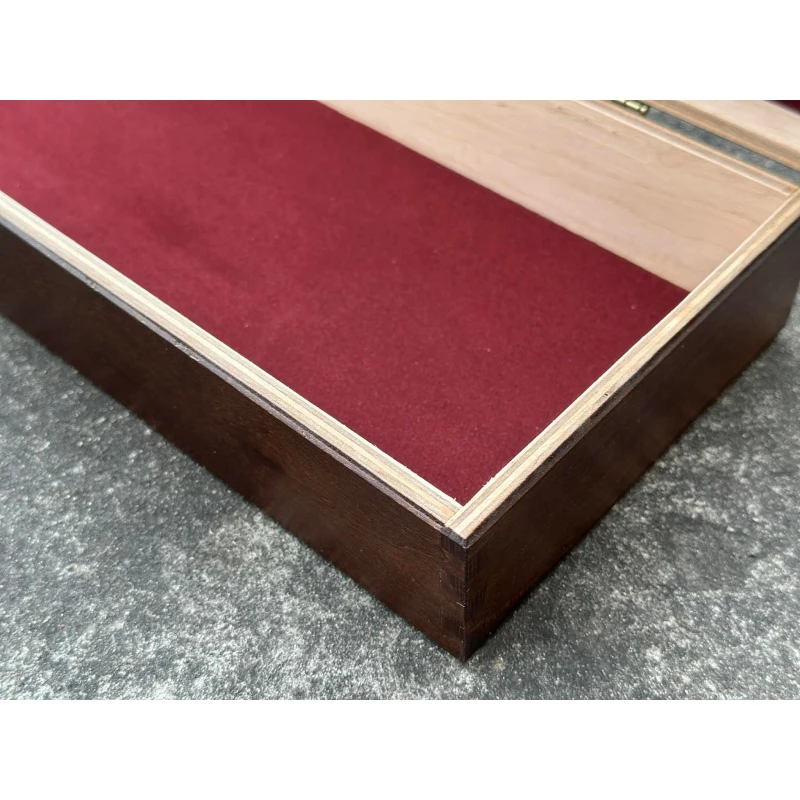 Drewniane pudełko na rewolwer czarnoprochowy, broń itp. 43x13x6 cm