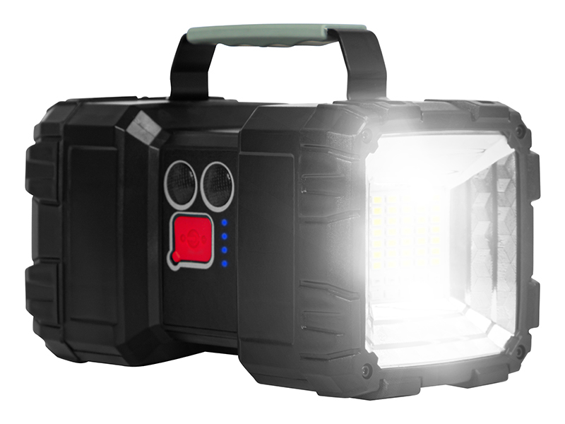 Duża Latarka LED akumulatorowa Szperacz dwustronna, 450 lm 40 W, Powerbank 5200 mAh