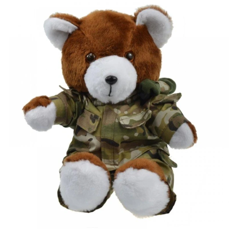 Duży miś żołnierz w mundurze wojska polskiego multicamo - maskotka wojskowa 35 cm