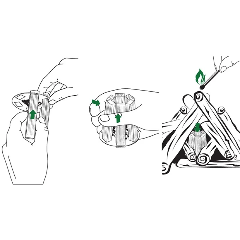 Eko-ognisko rozpałka do ogniska Woodson W02PL zestaw na 6 ognisk
