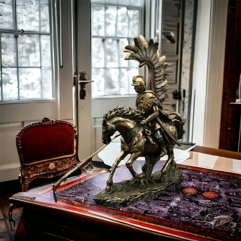 Ekskluzywna rzeźba polski Husarz 32 cm, Veronese WU74521A4