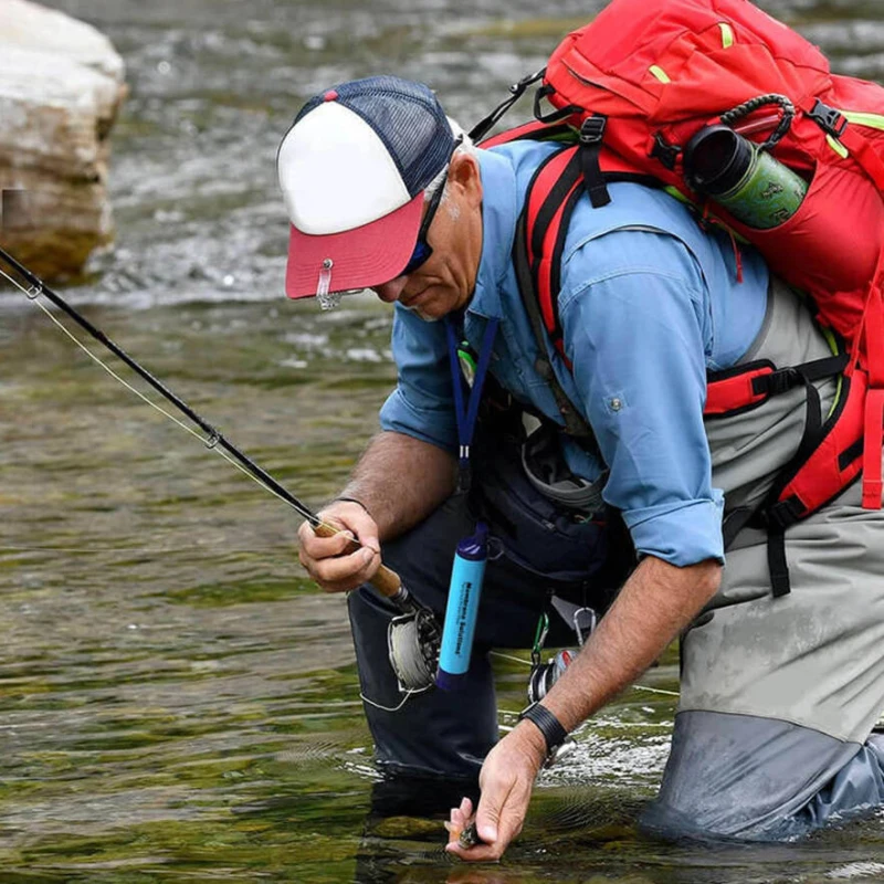 Filtr do wody Membrane Solutions Straw I, niebieski  terenowy, słomkowy OESF036