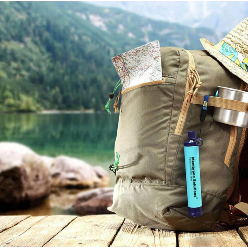 Filtr do wody Membrane Solutions Straw I, niebieski  terenowy, słomkowy OESF036