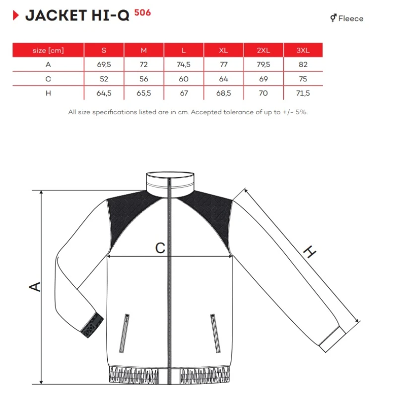 Gruby Polar MILITARY, rozpinany, z kieszeniami HI-Q 506 360g