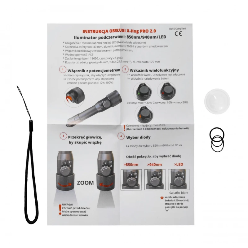 Iluminator laserowy X-hog Pro v2 LED 940/850 nm