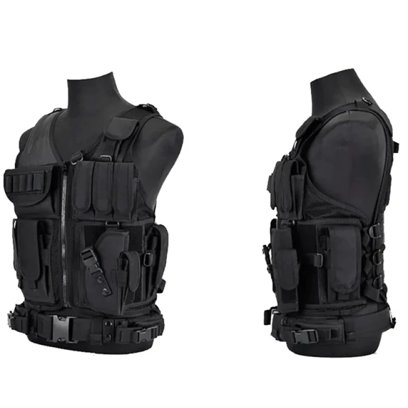 Kamizelka taktyczna Foxter czarna wojskowa z pasem 