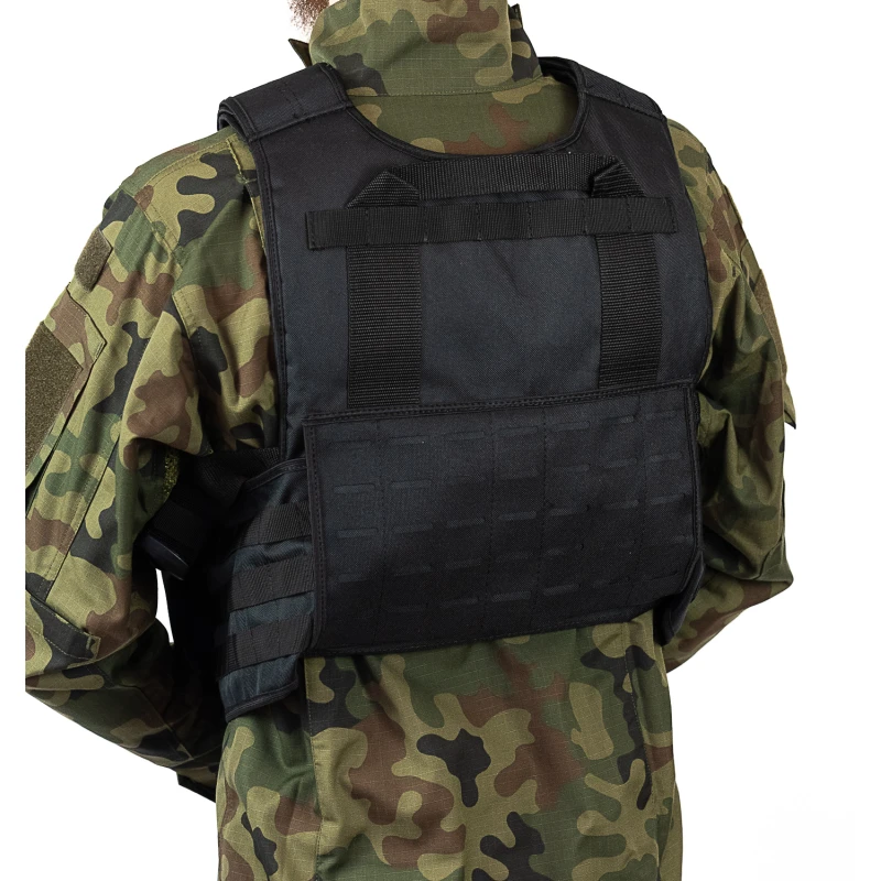 Kamizelka plate carier na wkłady balistyczne 25x30 CORDURA 600x600 czarna