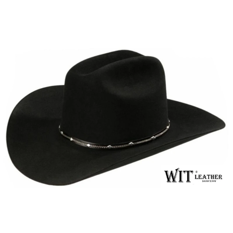 Kapelusz wełniany Kowbojski Cowboy Hat czarny 16/12 WitLeather 