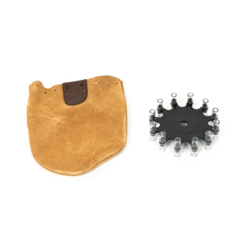 Kapiszonownik HEGE do kapiszonów 4 mm np. 1075 i 1075 Plus w skórzanym woreczku