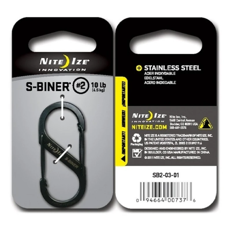 Karabińczyk Nite Ize S-Biner #2 black Steel SB2-03-01