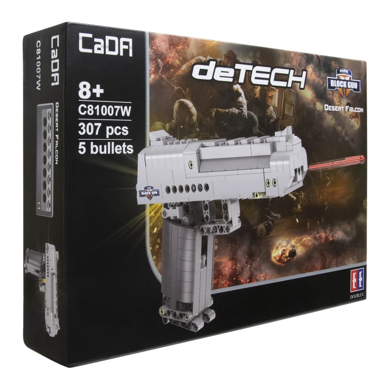 Klocki konstrukcujne CaDA Pistolet strzelający 5 naboi Desert Falcon C81007W
