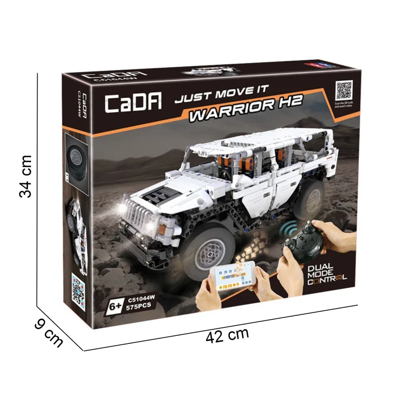 Klocki konstrukcyjne CaDA Warrior H2 Zdalnie sterowany samochód terenowy auto 575 el.
