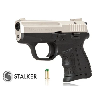 Pistolet hukowy alarmowo sygnałowy STALKER M906 BAS satyna kal. .22 Long Blank do 6 mm 