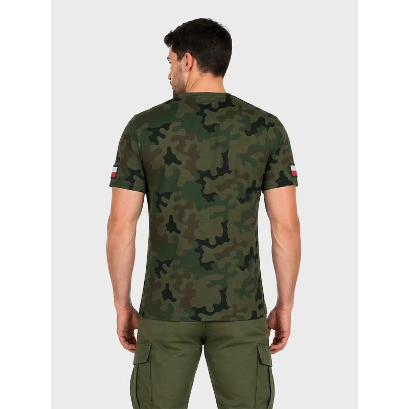 Koszulka męska bawełniana T-Shirt z naszywkami flagi PL WZ.93 Dominator