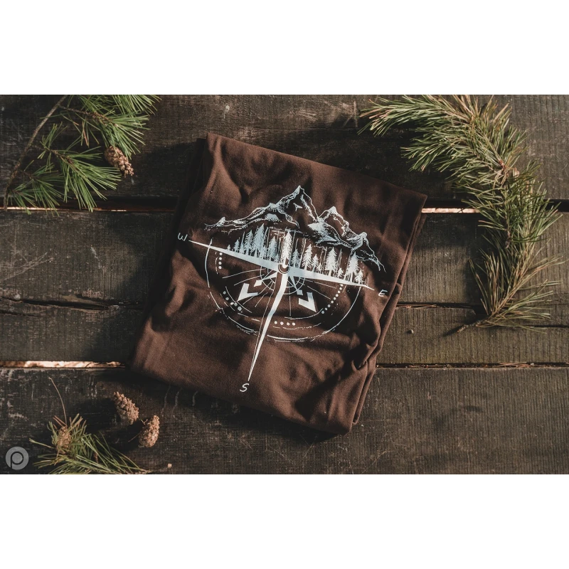 Koszulka T-shirt Róża Wiatrów brązowa TigerWood