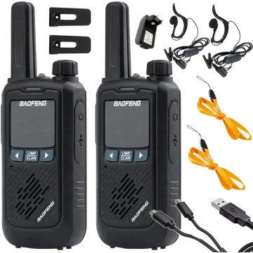 Krótkofalówka Baofeng BF-T17 ładowany micro-USB czarny 2 szt, walkie talkie