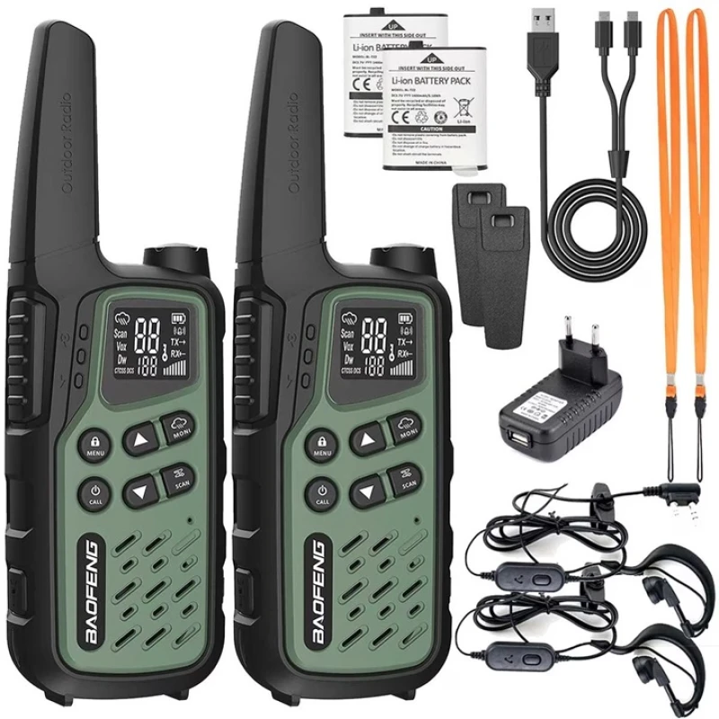 Krótkofalówka Baofeng BF-T25E PMR 2 szt. Green walkie talkie